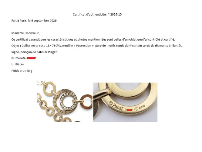 Collier Piaget Possession - Collier sautoir en or jaune 18k et diamants 58 Facettes 275130