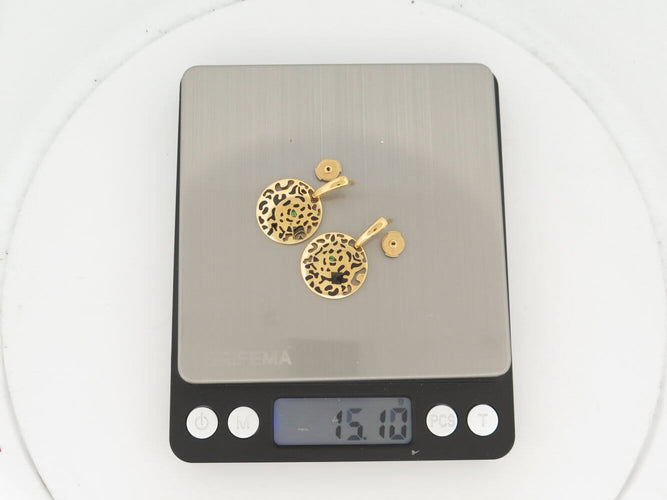 Boucles d'oreilles Cartier Panthère - Boucles d'oreilles en or jaune 18k et tsavorites 58 Facettes 275127