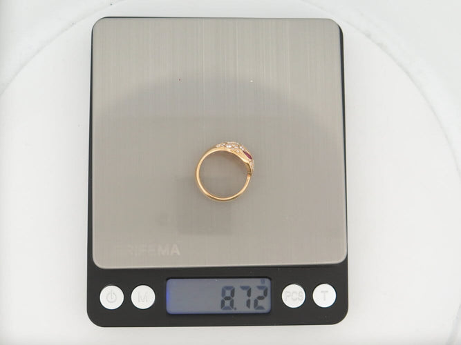 Bague 57 Bulgari Serpenti Seduttori - Bague en or rose, diamants et saphirs 58 Facettes 275123