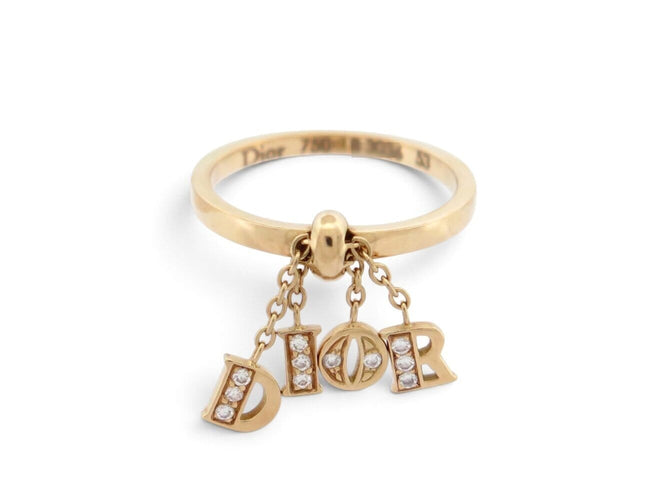 Bague 53 Christian Dior - Bague Breloques Charms en or jaune 18k et diamants 58 Facettes 276677