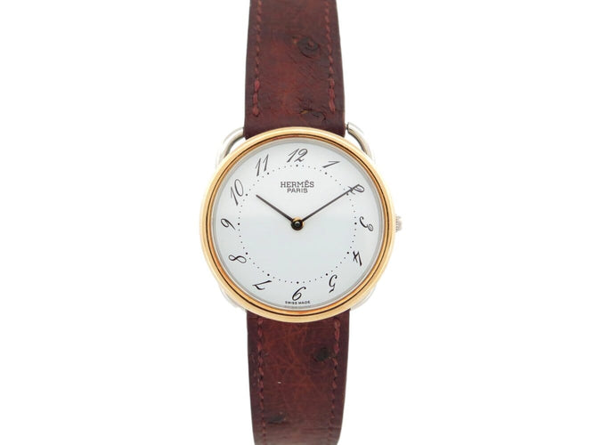Montre Hermès - Montre Arceau MM AR4.520 30 mm plaqué or et acier 58 Facettes 276344
