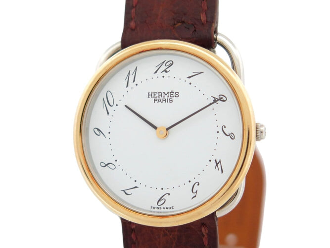 Montre Hermès - Montre Arceau MM AR4.520 30 mm plaqué or et acier 58 Facettes 276344