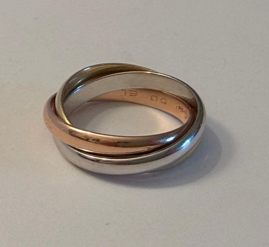Bague 59 Cartier Trinity - Bague trois ors 18 ct 58 Facettes AZ-PG-261781