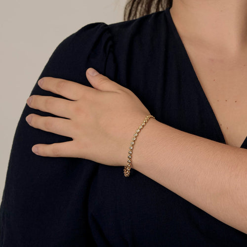 Bracelet Tennis - Bracelet en or jaune et diamants 58 Facettes B260539