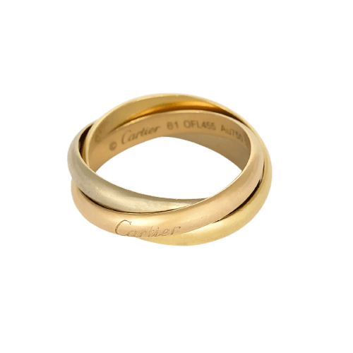Bague 61 Cartier Trinity - Alliance classique en trois ors 18K 58 Facettes B260505
