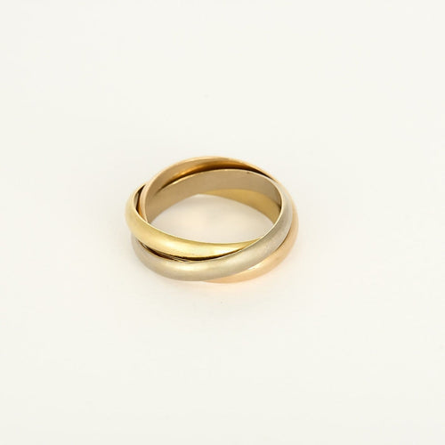 Bague 61 Cartier Trinity - Alliance classique en trois ors 18K 58 Facettes B260505