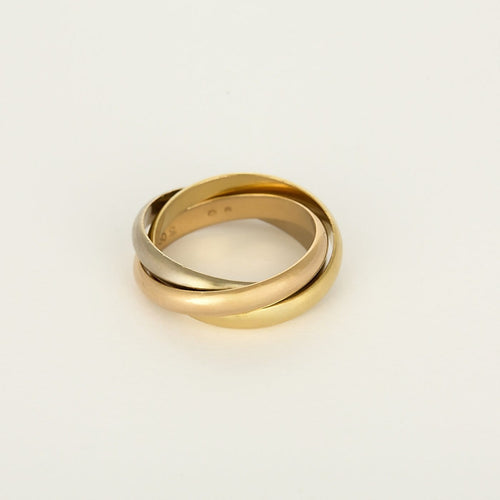 Bague 61 Cartier Trinity - Alliance classique en trois ors 18K 58 Facettes B260505