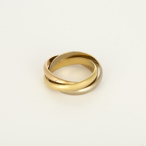 Bague 61 Cartier Trinity - Alliance classique en trois ors 18K 58 Facettes B260505