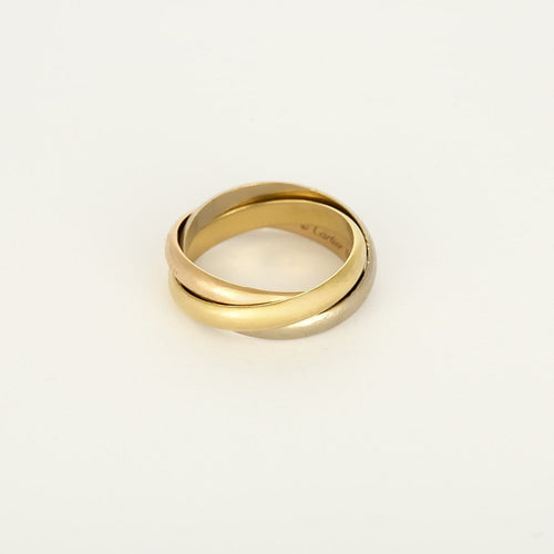 Bague 61 Cartier Trinity - Alliance classique en trois ors 18K 58 Facettes B260505