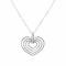 Collier Collier 4 cœurs en or blanc et diamants 58 Facettes 26383