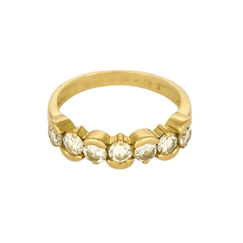 Bague 53 Bague demi-alliance en or jaune et diamants 58 Facettes B260506