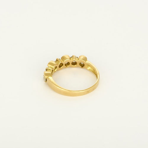 Bague 53 Bague demi-alliance en or jaune et diamants 58 Facettes B260506
