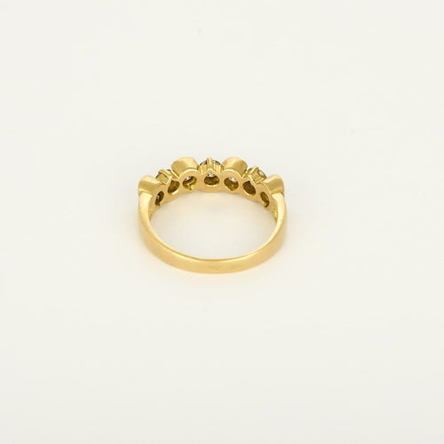 Bague 53 Bague demi-alliance en or jaune et diamants 58 Facettes B260506