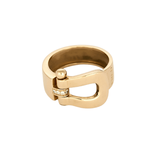 Bague 56 Fred Force 10 - Bague grand modèle en or rose et diamants 58 Facettes B260407