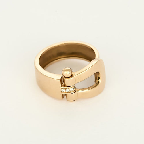 Bague 56 Fred Force 10 - Bague grand modèle en or rose et diamants 58 Facettes B260407