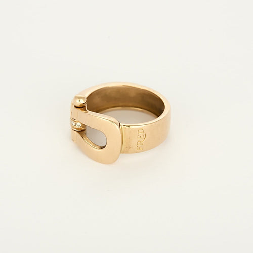 Bague 56 Fred Force 10 - Bague grand modèle en or rose et diamants 58 Facettes B260407