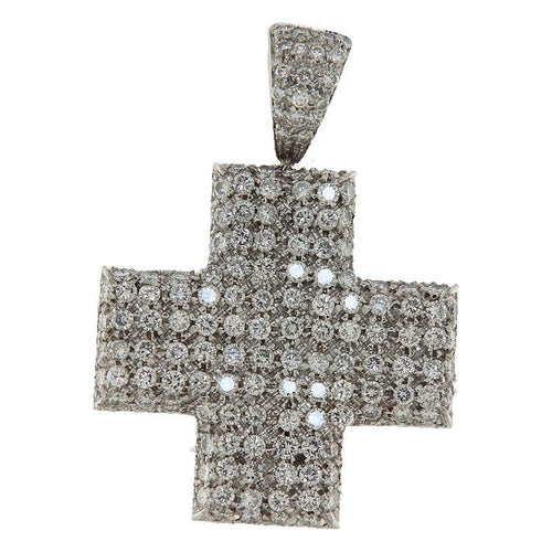 Pendentif Pendentif croix en or blanc et diamants 58 Facettes G4030