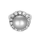 Bague 48.5 Bague en or blanc avec perle de culture grise et diamants 58 Facettes B260541