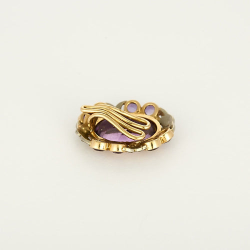 Boucles d'oreilles Boucles d'oreilles clips en or jaune, or gris et améthystes 58 Facettes B260527