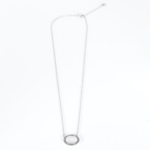 Collier Collier pendentif rond en or blanc et diamants 58 Facettes B260536