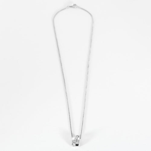 Collier Collier pendentif moderniste en or blanc et diamants 58 Facettes B260535