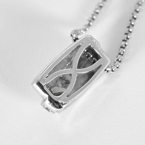 Collier Collier pendentif moderniste en or blanc et diamants 58 Facettes B260535