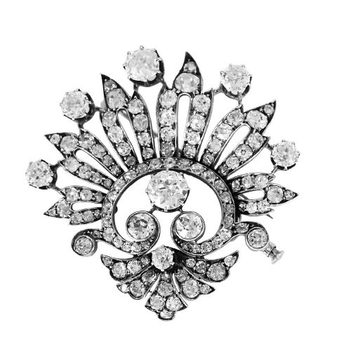 Broche Broche rayonnante en or gris 18K et diamants 58 Facettes B260524