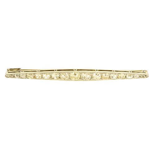 Broche Broche barrette en platine et or 18K, diamants taille ancienne 58 Facettes B260499