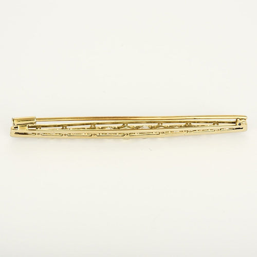 Broche Broche barrette en platine et or 18K, diamants taille ancienne 58 Facettes B260499