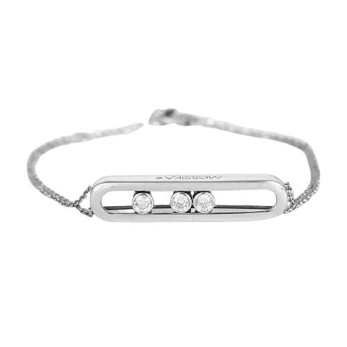 Bracelet Messika Move Classique - Bracelet grand modèle en or gris et diamants 58 Facettes 58FC67