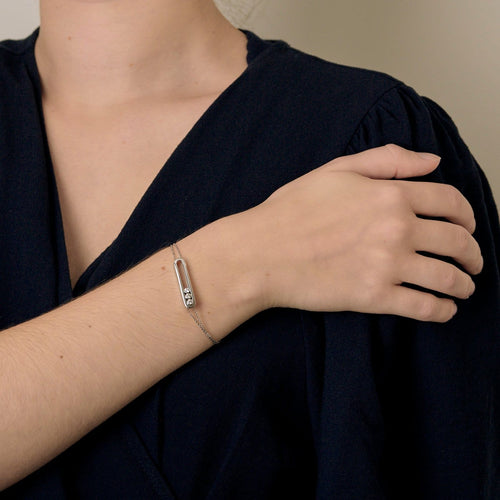 Bracelet Messika Move Classique - Bracelet grand modèle en or gris et diamants 58 Facettes 58FC67