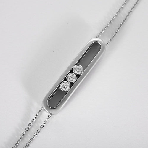Bracelet Messika Move Classique - Bracelet grand modèle en or gris et diamants 58 Facettes 58FC67
