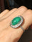 Bague 58 Bague marguerite en or blanc avec émeraude colombienne et diamants 58 Facettes 285
