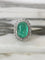 Bague 58 Bague marguerite en or blanc avec émeraude colombienne et diamants 58 Facettes 285