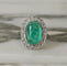 Bague 58 Bague marguerite en or blanc avec émeraude colombienne et diamants 58 Facettes 285