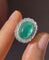 Bague 58 Bague marguerite en or blanc avec émeraude colombienne et diamants 58 Facettes 285