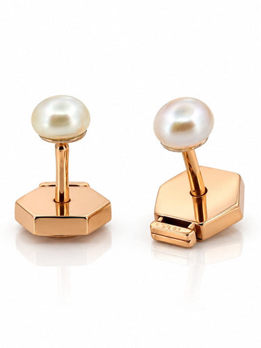 Boucles d'oreilles Boucles d'oreilles puces en or rose et perles fines 58 Facettes 90474