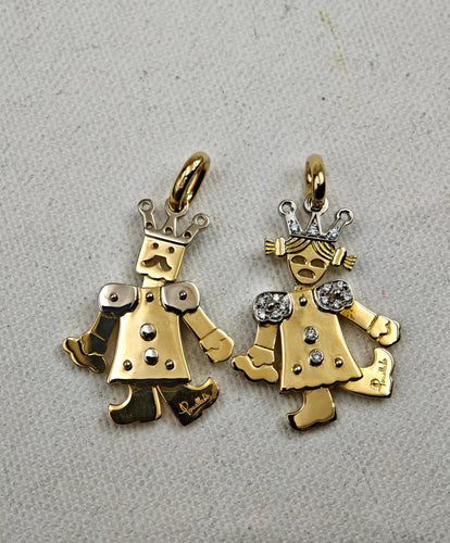 Pendentif Pomellato Re e Regina - Pendentifs en or 18 ct et diamants 58 Facettes 1