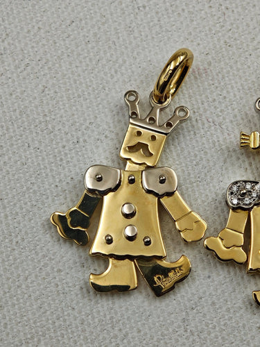Pendentif Pomellato Re e Regina - Pendentifs en or 18 ct et diamants 58 Facettes 1