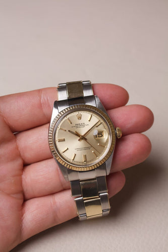 Montre Rolex - Montre Datejust 1601 en acier et or jaune 58 Facettes MONTRE-028