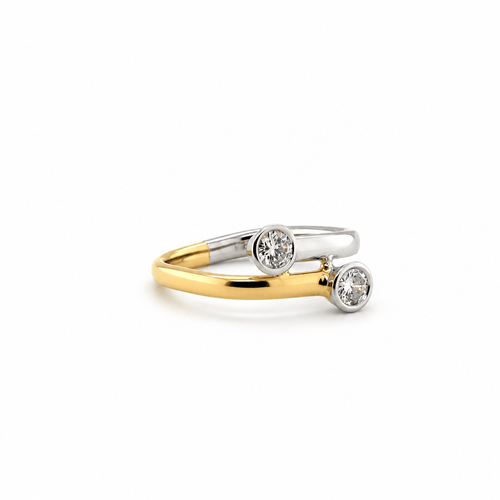 Bague 51 Toi & Moi - Bague en or jaune et platine avec diamants 58 Facettes 1.0000179/5