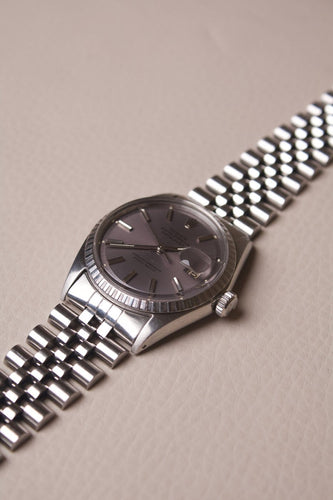 Montre Rolex Datejust - Montre 1603 en acier cadran lavande 58 Facettes MONTRE-029