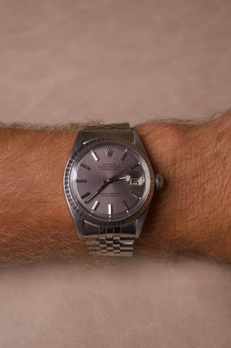 Montre Rolex Datejust - Montre 1603 en acier cadran lavande 58 Facettes MONTRE-029