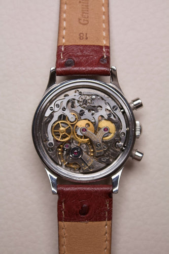 Montre Universal Genève Compax - Montre chronographe en acier cadran crème 58 Facettes MONTRE-032