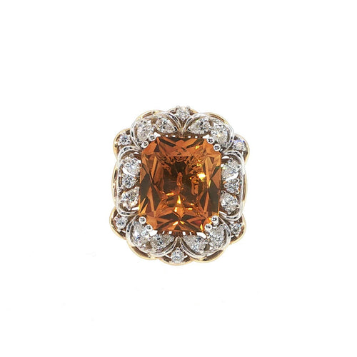 Bague Bague en or 18 carats, citrine 7,33 carats et diamants 1,08 carat 58 Facettes UN-1680