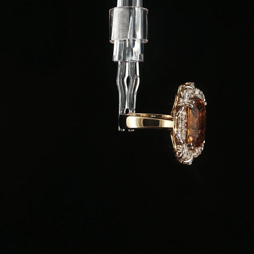 Bague Bague en or 18 carats, citrine 7,33 carats et diamants 1,08 carat 58 Facettes UN-1680