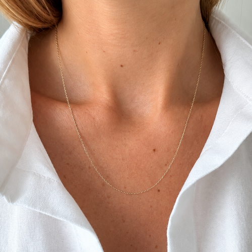 Collier Chaîne en or jaune 18 carats, maille forçat 58 Facettes