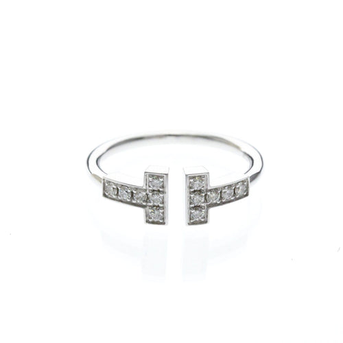 Tiffany & Co. T Wire - Or blanc 18 ct et diamants 58 Facettes o7wfgs429t