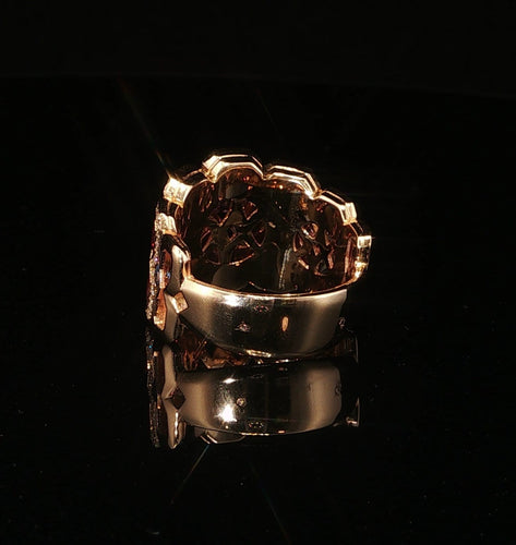Bague Bague en or jaune 18 carats, saphirs multicolores 4,44 carats et diamants 58 Facettes UN-1668