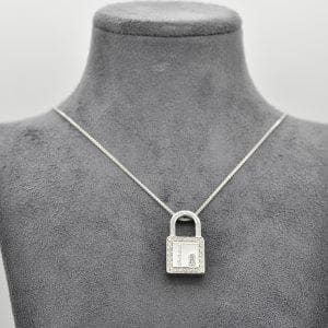 Collier Salvini Click Clack - Collier cadenas en or blanc et diamants 58 Facettes 113b20_M